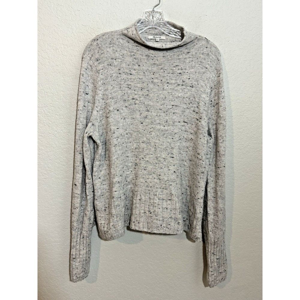 Madewell Sweater Womens XL Gray Wool Blend Donegal Inland Turtleneck Coziest